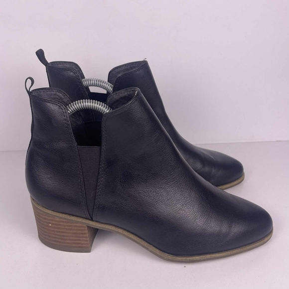 Dr. Scholl's Teammate Ankle Boots Womens 8.5 Black Shock Absorbent Round Toe - Picture 1 of 7